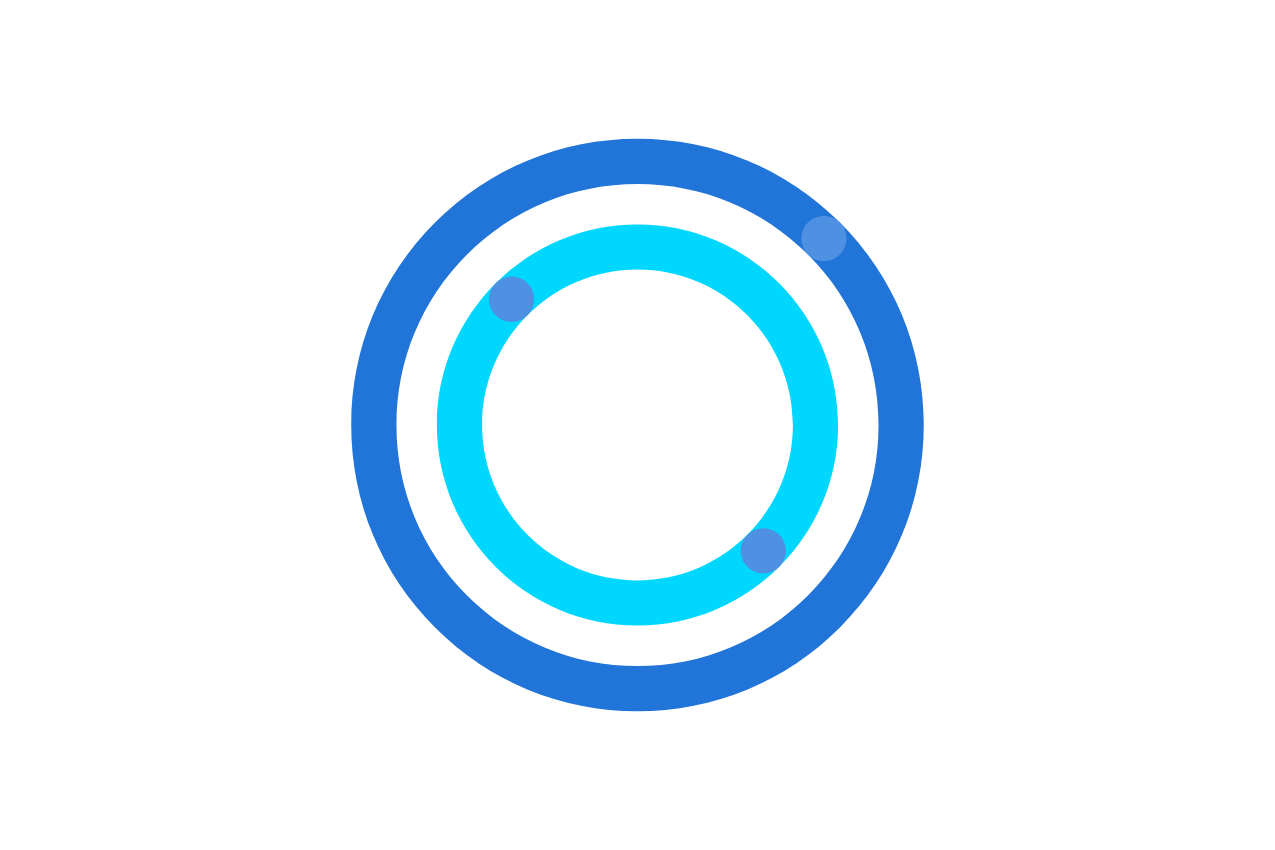 illustrazione di un cerchio concentrico d diversi colori di blu e bianco