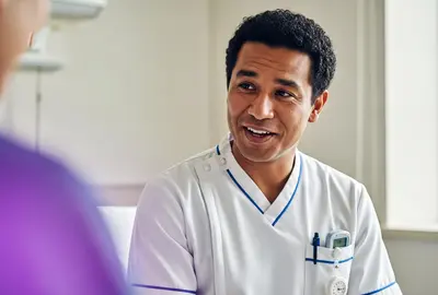 persona che utilizza intelligenza artificiale in sanità