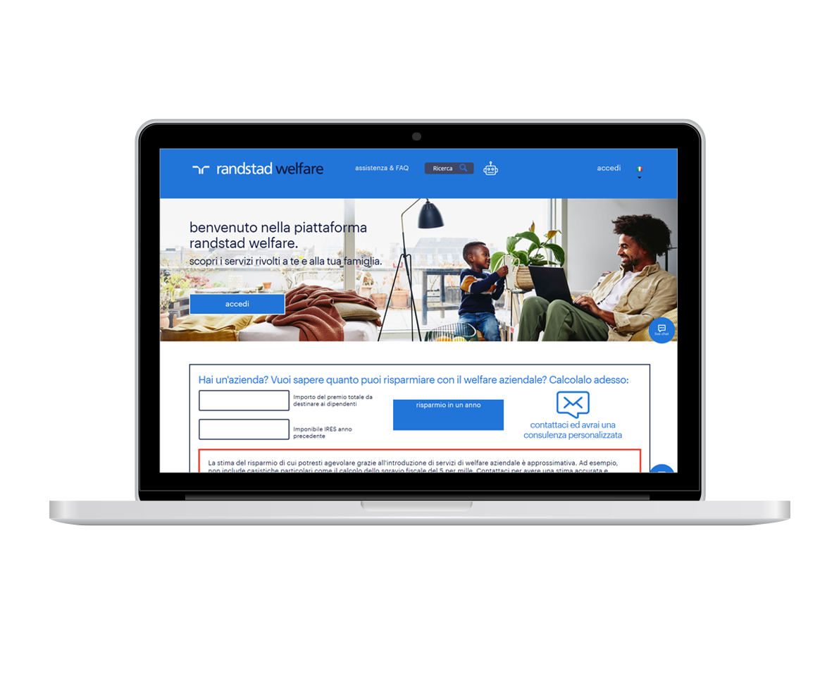 icona di un pc contenente la schermata della home della piattaforma randstad welfare