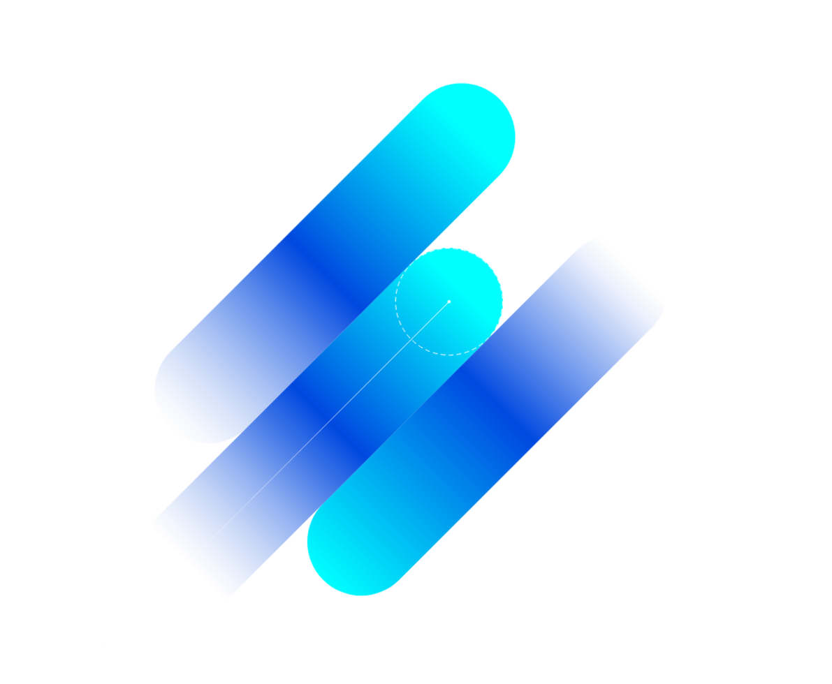 illustrazione astratta di 3 linee di colore azzurro