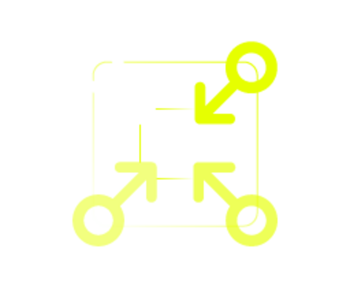 illustrazione astratta con cerchi e freccie di colore giallo e bianco
