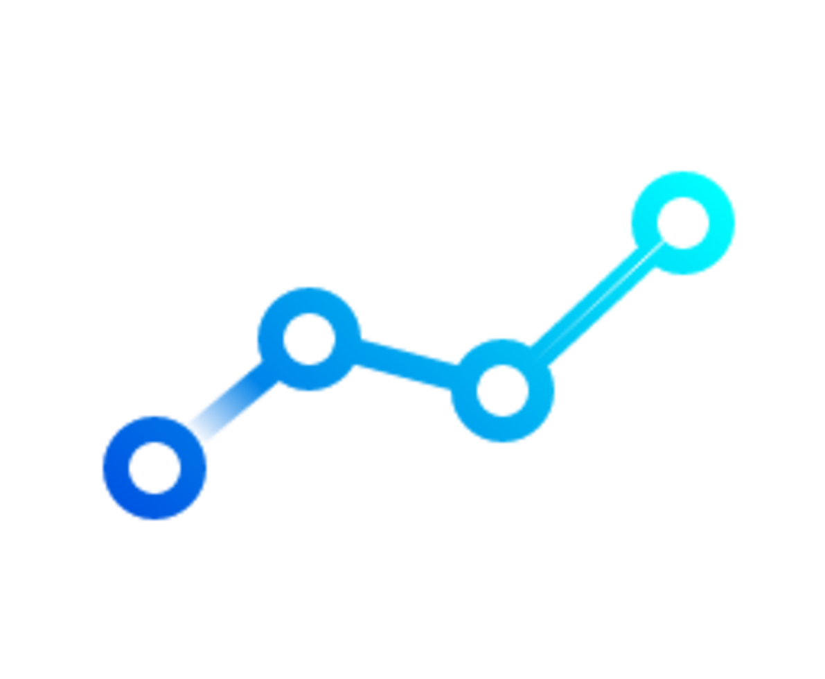 illustrazione astratta di una linea di un grafico con tendenza positiva di colore azzurro