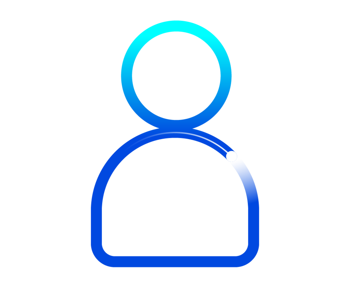 illustrazione di un omino stilizzato di colore azzurro