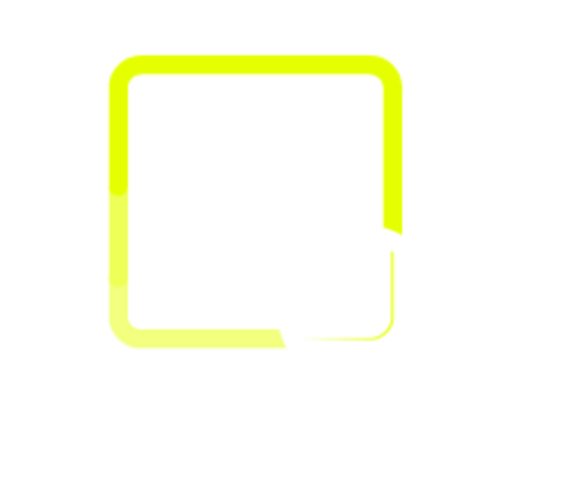illustrazione astratta con un quadrata di colore giallo e una lente di ingrandimento di colore bianco