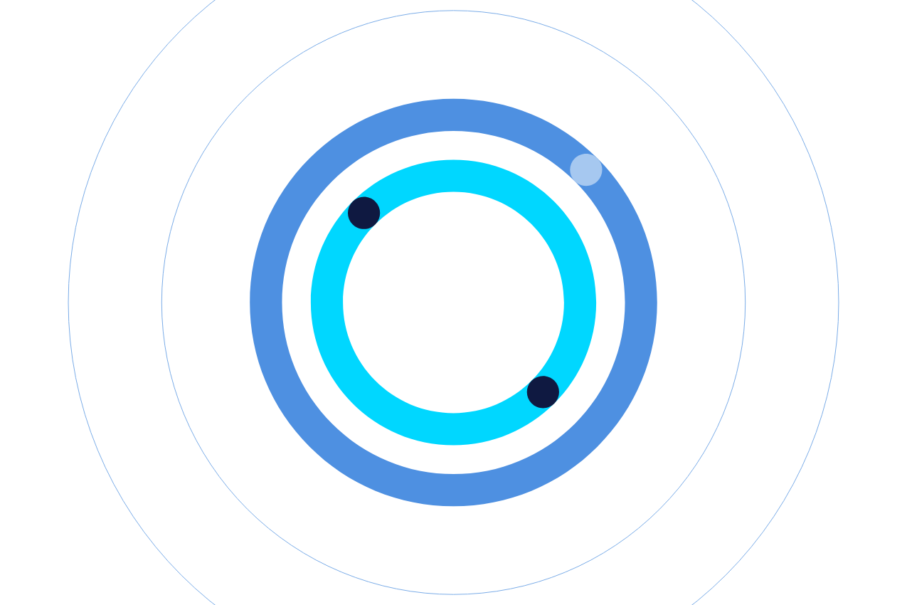 illustrazione grafica di cerchi colorati di azzurro