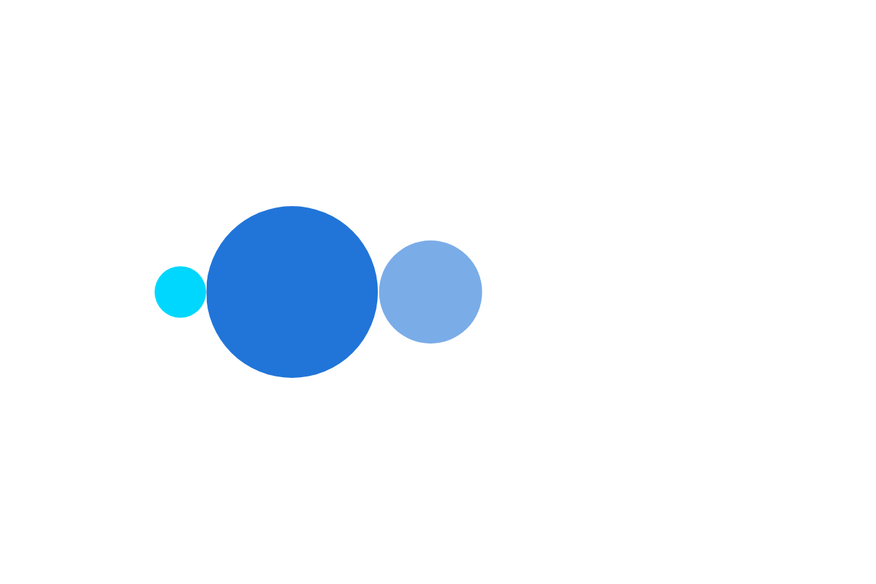 illustrazione di tre sfere colorate e poste in orizzontale