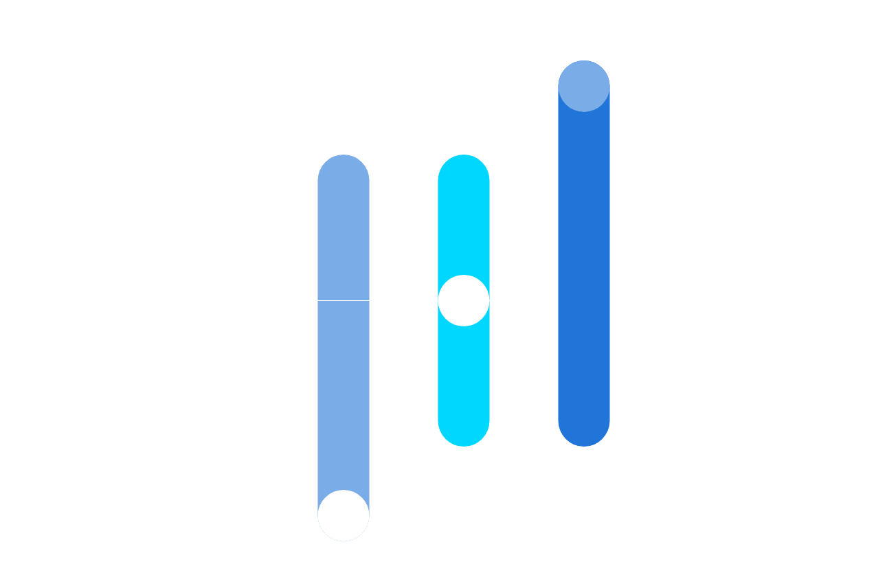 illustrazione di tre linee verticali colorate