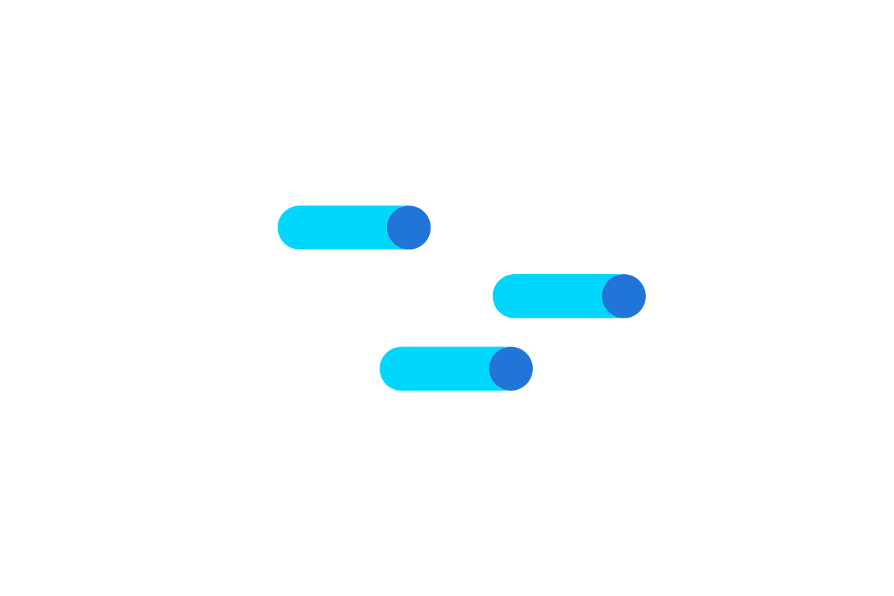 illustrazione di tre sfere e tre linee colorati 