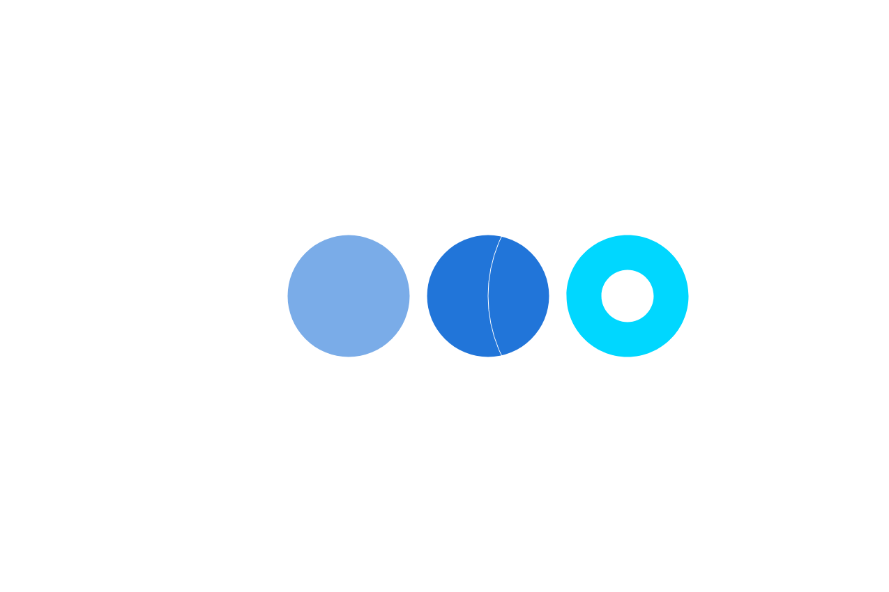 illustrazioni di quattro sfere colorate poste in orizzontale