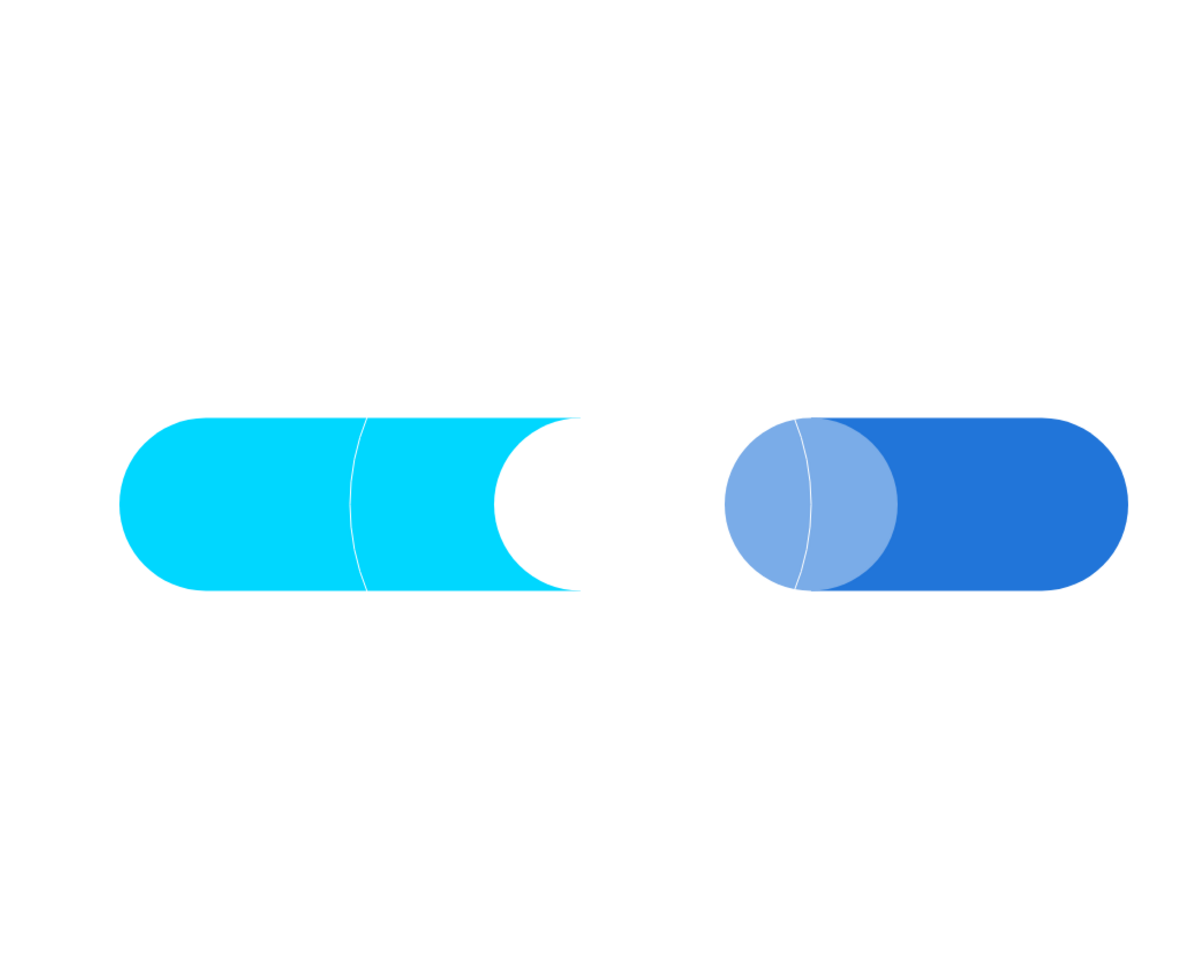 illustrazione di due linee divise e unite da un cerchio 