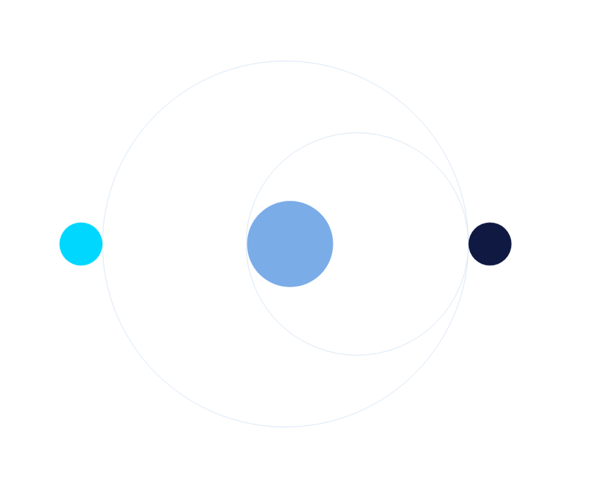 illustrazione grafica alcuni di cerchi di diverse sfumature, disposti in orizzontale