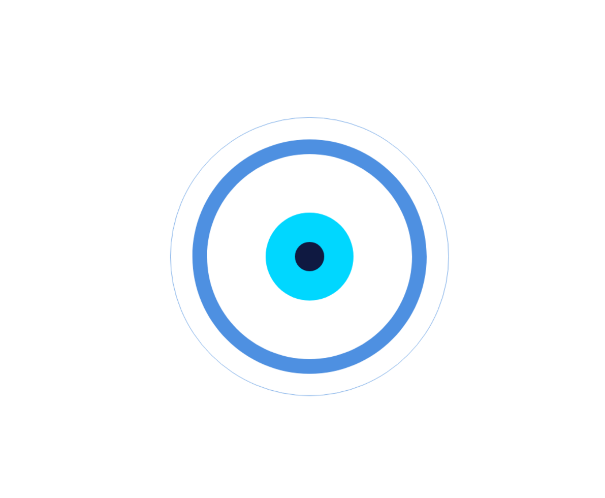 illustrazione grafica di alcuni cerchi di diverse sfumature di blu